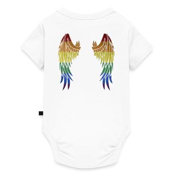 Gay Pride LGBT ailes drapeau cadeau idée - Body à manches courtes Premium Bébé - blanc - Dos