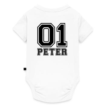 Peter - Name - Baby Premium Kurzarmbody - Weiß - Hinten