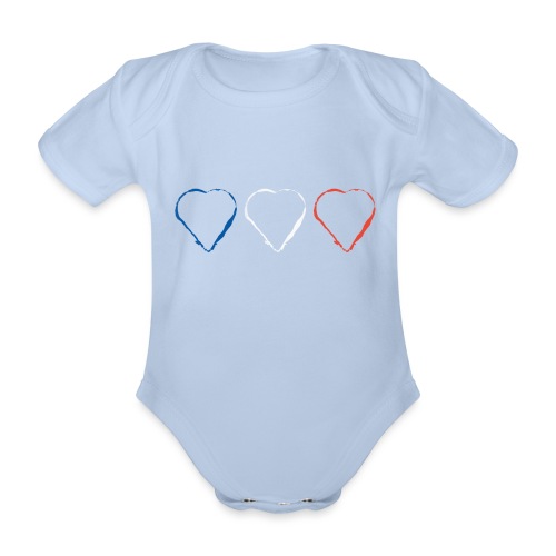 3 Herzen für Frankreich 21.1 - Baby Bio-Kurzarm-Body