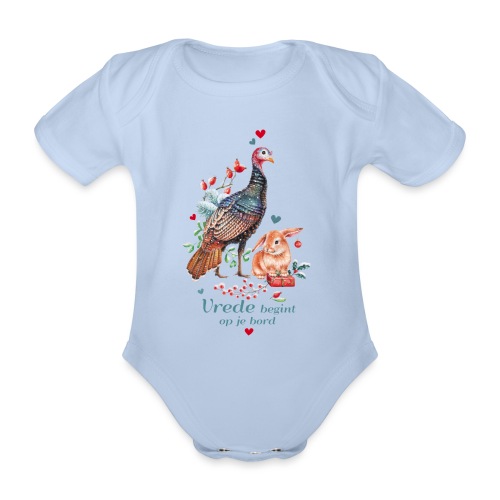 Peace begins on your plate - Organic Short-sleeved Baby Bodysuit