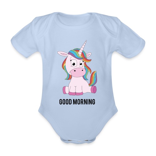 Good morning Unicorn - Baby bio-rompertje met korte mouwen