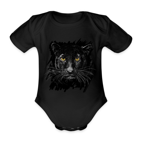 Schwarzer Panther - Baby Bio-Kurzarm-Body