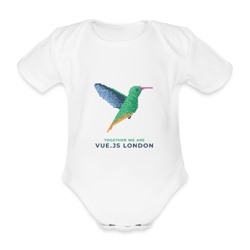 Hummingbird - Together we are Vue.js London - Organic Short-sleeved Baby Bodysuit