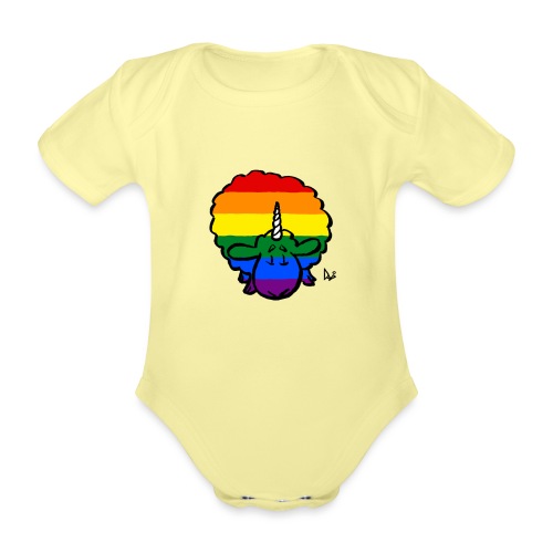 Rainbow Ewenicorn - det är ett enhörningsfår! - Ekologisk kortärmad babybody