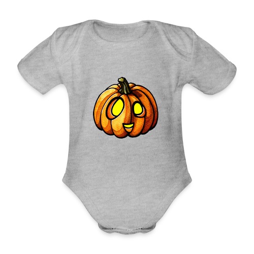 Pumpkin Halloween watercolor scribblesirii - Ekologisk kortärmad babybody