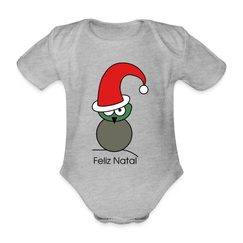 Owl - Feliz Natal - Organic Short-sleeved Baby Bodysuit