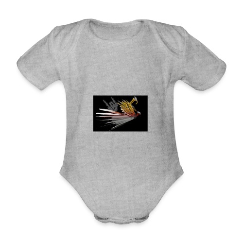Abstarct Bird and Skeleton Hand - Organic Short-sleeved Baby Bodysuit