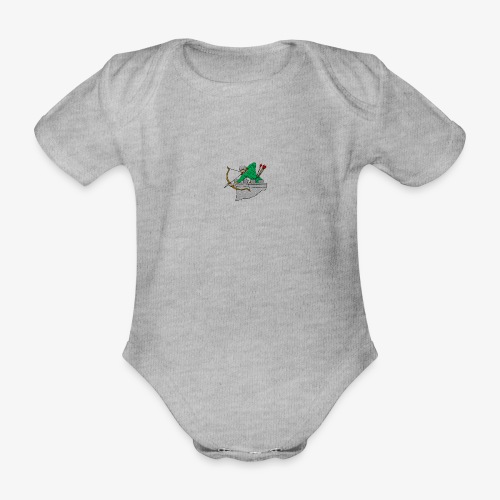 Archery Medieval Embroidered design by patjila - Organic Short-sleeved Baby Bodysuit