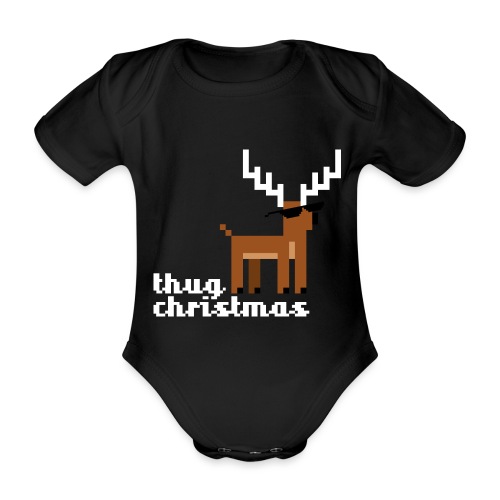 Christmas Xmas Deer Pixel Funny - Organic Short-sleeved Baby Bodysuit
