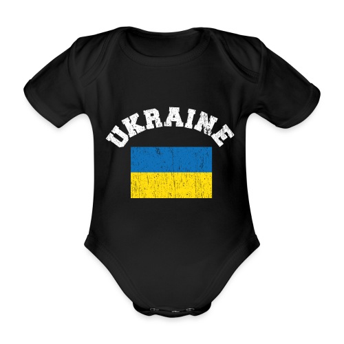 ukraina flaga distwhite - Ekologiczne body niemowlęce z krótkim rękawem