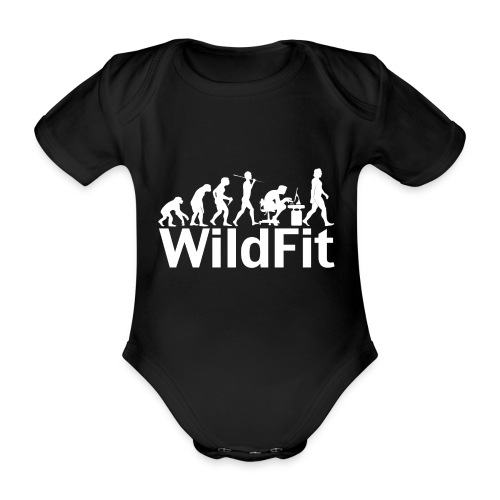 WildFit Logo Evolution Weiß - Baby Bio-Kurzarm-Body