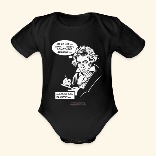 Beethoven mit Sprechblase beim Komponieren - Baby Bio-Kurzarm-Body