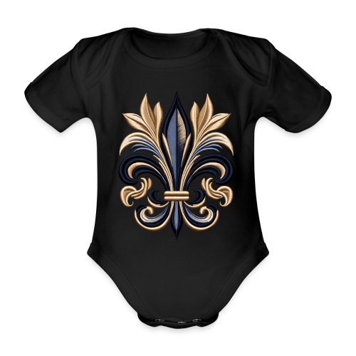 Golden Fleur-de-Lis Majesty - Organic Short-sleeved Baby Bodysuit