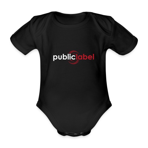 Public Label auf schwarz - Baby Bio-Kurzarm-Body