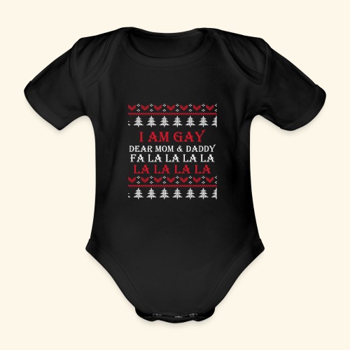 Gay Christmas sweater - Ekologiczne body niemowlęce z krótkim rękawem