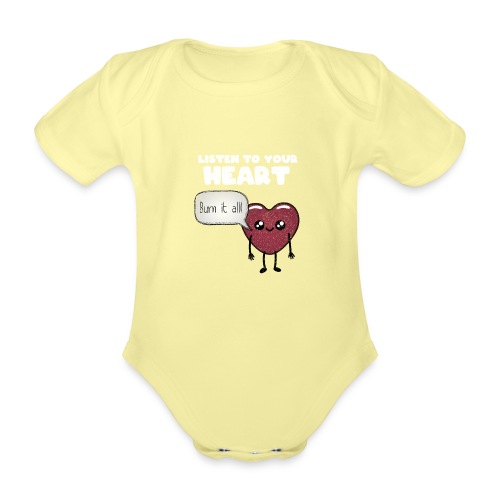 Listen to your heart - Organic Short-sleeved Baby Bodysuit