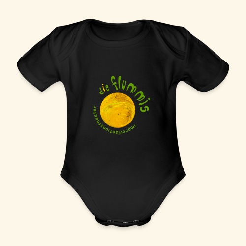 Flummi Logo rund gelb - Baby Bio-Kurzarm-Body