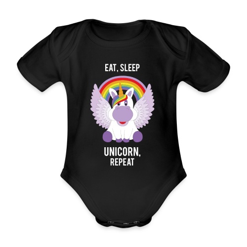 Eat, sleep, unicorn, repeat - Baby bio-rompertje met korte mouwen