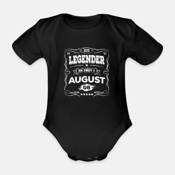 Ekte legender er født i august - Økologisk kortermet babybody