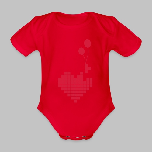 heart and balloons - Organic Short-sleeved Baby Bodysuit