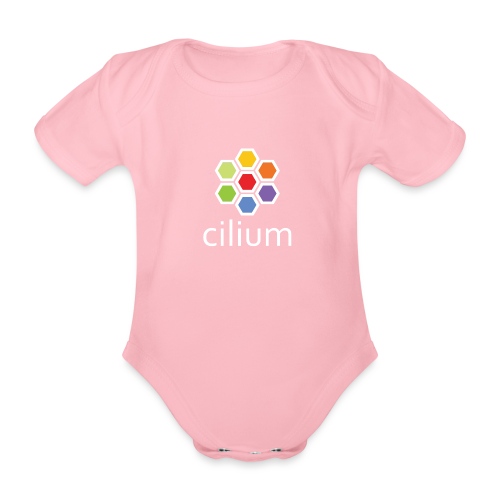 cilium logo color on dark - Organic Short-sleeved Baby Bodysuit