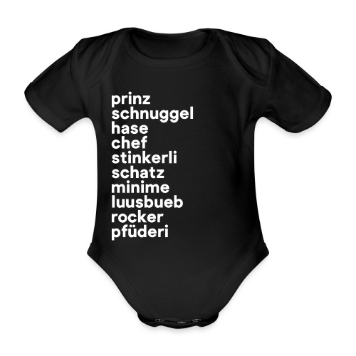 Babybody: Prinz, Schnuggel, Hase, Chef, Stinkerli - Baby Bio-Kurzarm-Body