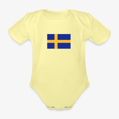 Svenska flaggan - Swedish Flag - Ekologisk kortärmad babybody
