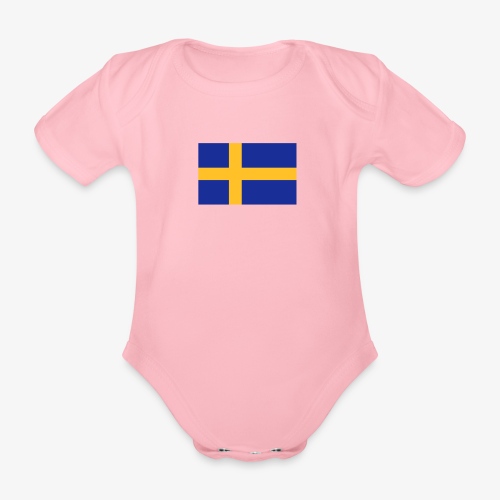 Svenska flaggan - Swedish Flag - Ekologisk kortärmad babybody