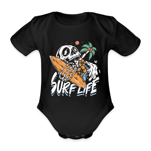 Surfen Leben | Sun & Chill Beach Totenkopf - Baby Bio-Kurzarm-Body