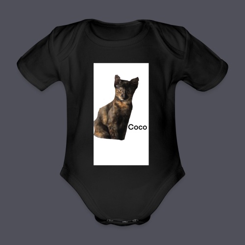 Coco the Kitten and inspirational quote Combined - Organic Short-sleeved Baby Bodysuit