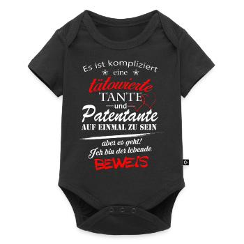 tätowierte Tante Beweis - Baby Premium Kurzarmbody - Schwarz - Vorne