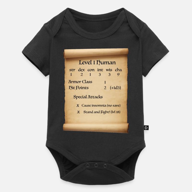 Niveau 1 humain - Body à manches courtes Premium Bébé - noir