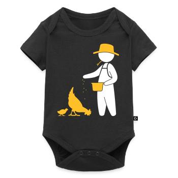 Farmer Feeding The Chickens - Baby Premium short-sleeve bodysuit - black - Front
