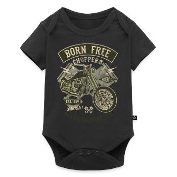BORN FREE CHOPPERS - Motorcycle Chopper Shirt Motif - Baby Premium short-sleeve bodysuit - black - Front