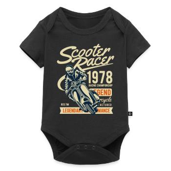 1978 ROLLER RACER - Moped Scooter Shirt Motif - Baby Premium short-sleeve bodysuit - black - Front