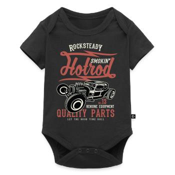 ROCKSTEADY HOTROD - Vintage Hotrod Geschenk Shirt - Baby Premium Kurzarmbody - Schwarz - Vorne