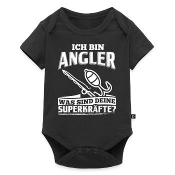 Lustiges Angel Angler Shirt Ich Bin Angler - Baby Premium Kurzarmbody - Schwarz - Vorne