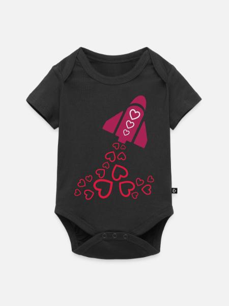 peace rocket pink - Baby Premium Kurzarmbody - Schwarz