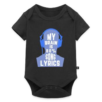 Mon cerveau est la chanson 80% Lyrics- Mon cerveau est la musique - Body à manches courtes Premium Bébé - noir - Devant