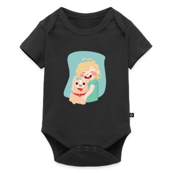 Child with dog - Baby Premium short-sleeve bodysuit - black - Front