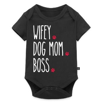 Wifey Dog Mom Boss - Baby Premium Kurzarmbody - Schwarz - Vorne