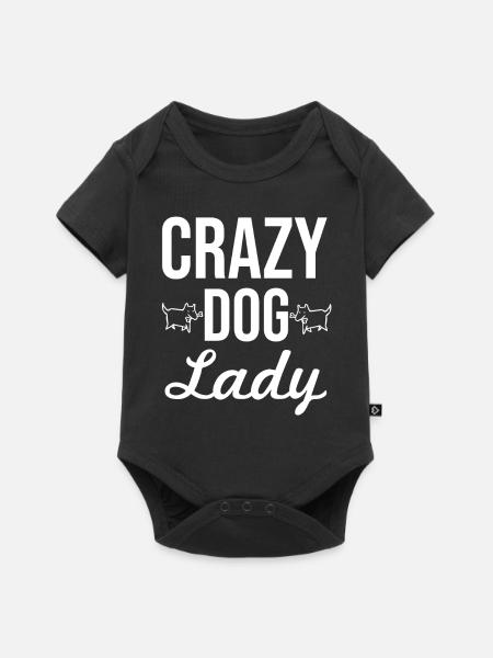 crazy dog lady - Baby Premium Kurzarmbody - Schwarz