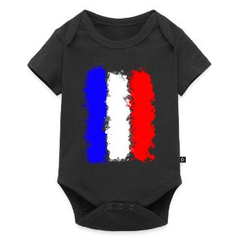 drapeau français - Body à manches courtes Premium Bébé - noir - Devant