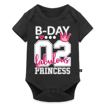 2ème anniversaire numéro 02 princesse - Body à manches courtes Premium Bébé - noir - Devant