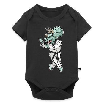 Triceratops Taekwondo Dinosaur Karate Gift - Baby Premium short-sleeve bodysuit - black - Front