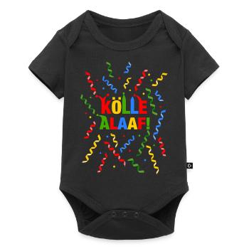 Kölle Alaaf Luftschlangen Karneval Kostüm Köln - Baby Premium Kurzarmbody - Schwarz - Vorne