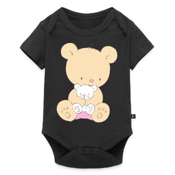 Bear with Teddy Bear - Body à manches courtes Premium Bébé - noir - Devant