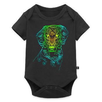 Rainbow Doodle Dog - Baby Premium short-sleeve bodysuit - black - Front