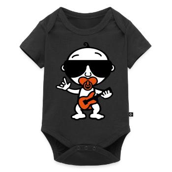 Cool Rock Baby (Farbe) - Baby Premium Kurzarmbody - Schwarz - Vorne
