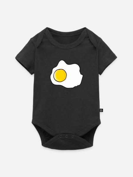 Spiegelei - Eier - Baby Premium Kurzarmbody - Schwarz
